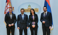26 February 2020 The Head of PFG with UAE Jelena Zaric Kovacevic and UAE Ambassador to Serbia Mubarak Al Dhaheri 